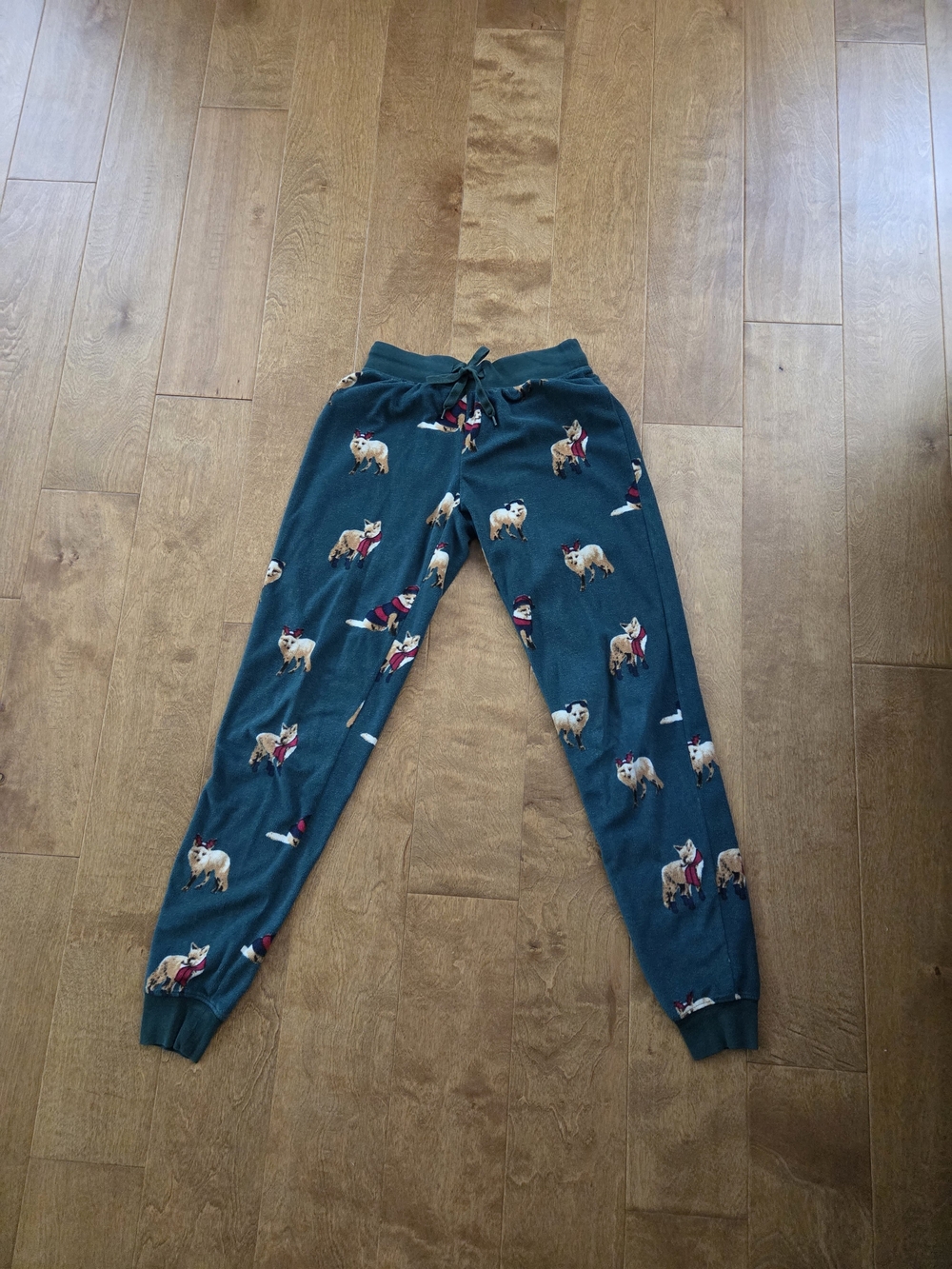 Aeropostale joggers, soft microfleece, green color with foxes. women's size XXS.